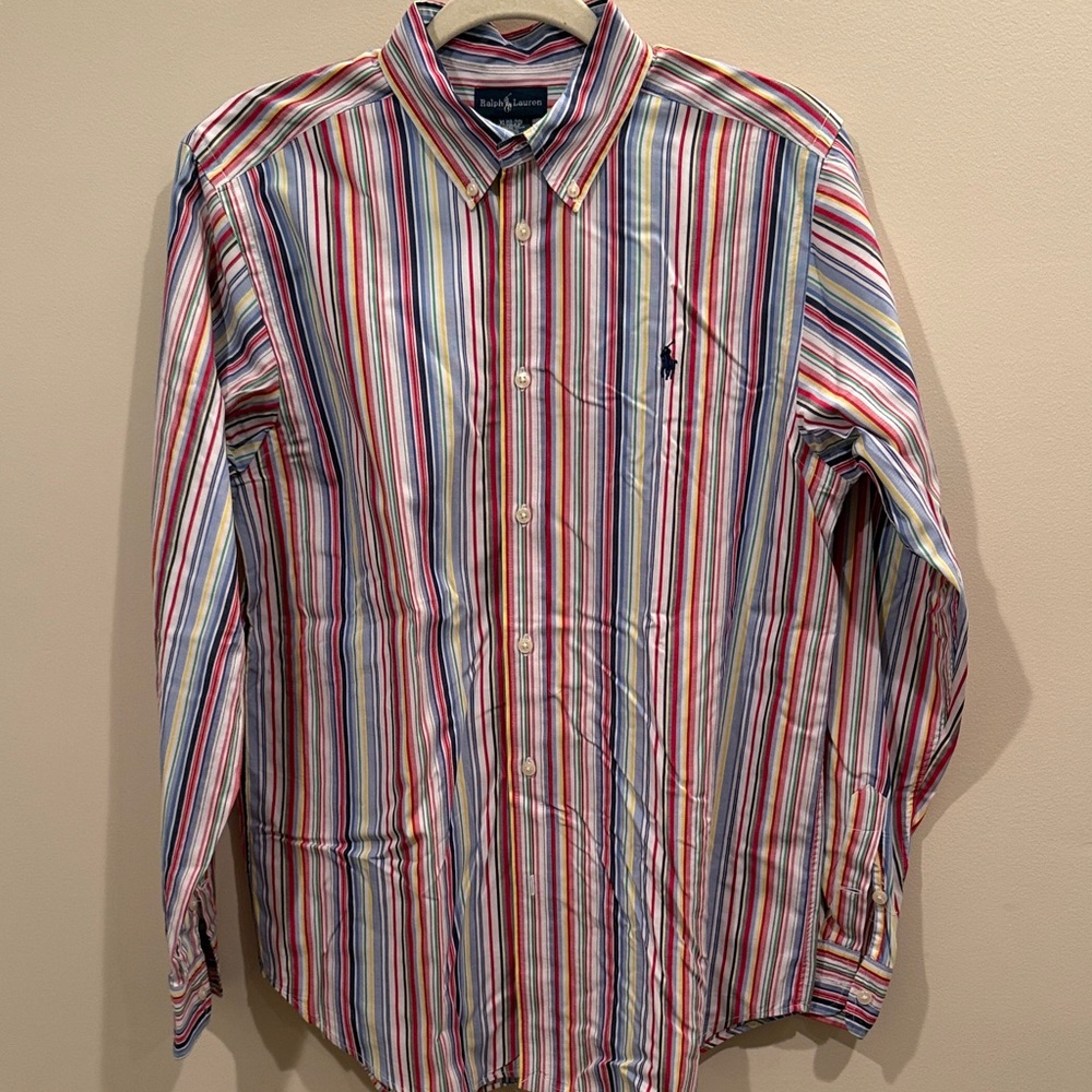Polo Ralph Lauren Boys sz 18/20 Striped Multicolor Shirt
